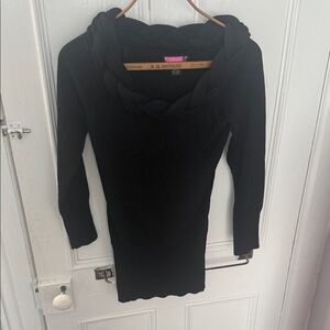 Say What? Black Braided Neckline Dress 🩵